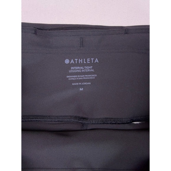 EUC Athleta Interval Tight Leggings Black High Rise Training Yoga Pant Womens M - Picture 4 of 7